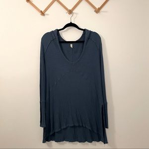 Free People Blue Thermal Top Medium